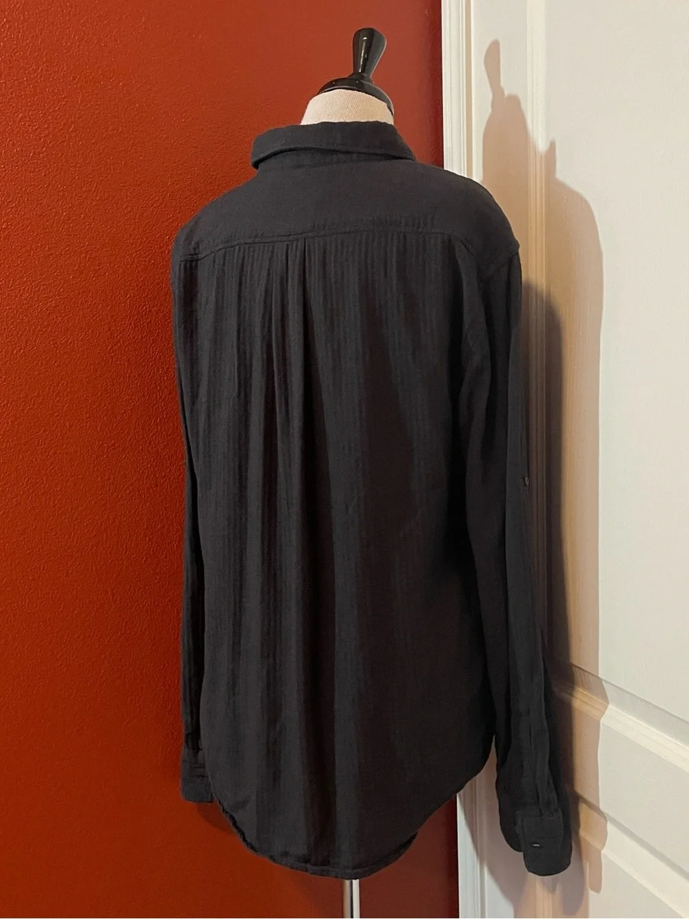 Billy Reid Men’s Classic‎ Herringbone Black Button Down Long Sleeve Shirt